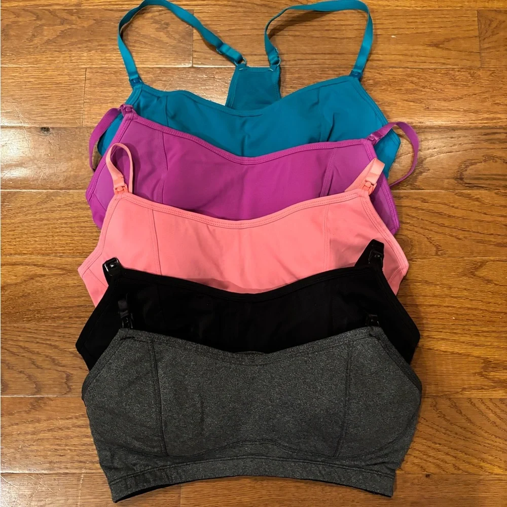 Motherhood Nursing & Sleep Bras — Teal, Purple, Pink, Black, Gray (5-Pack) - Picture 1 of 3